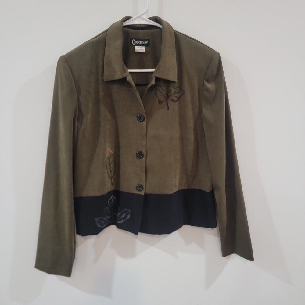 Vintage Courtenay Womens Short Jacket Size 10 Goblincore Leaves Woodland